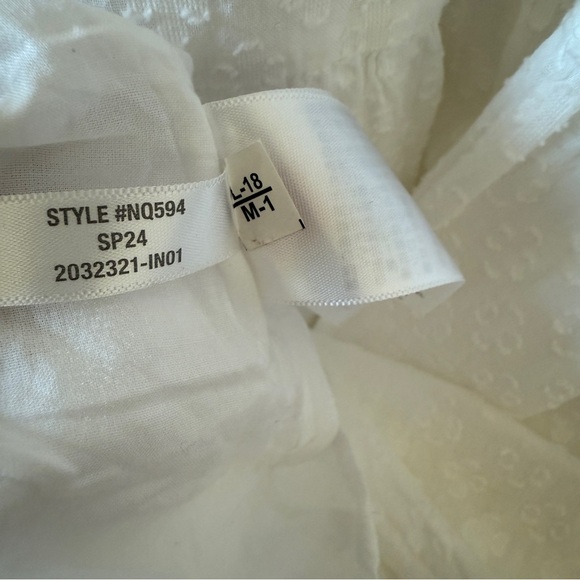 NWT Madewell Tie-Back Flutter-Sleeve Tiered Midi Dress White - Picture 11 of 11